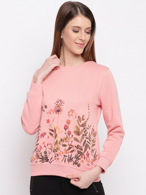 

Miss Grace Women Pink Printed Sweatshirt