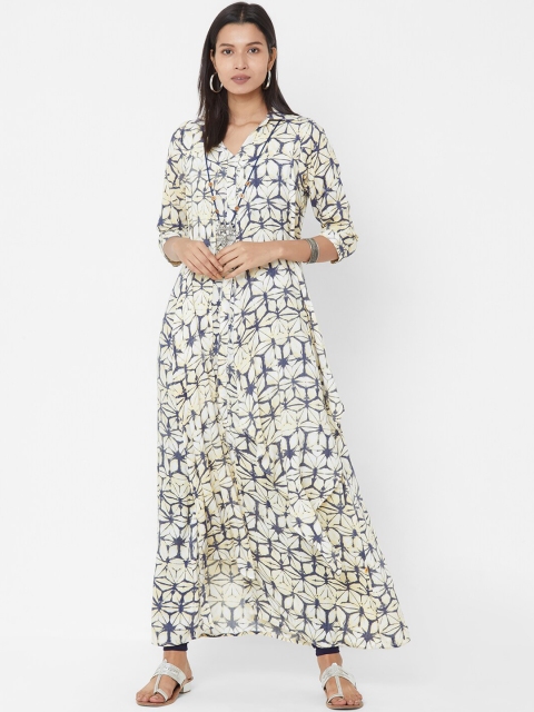 

Vedic Women Grey Printed A-Line Kurta