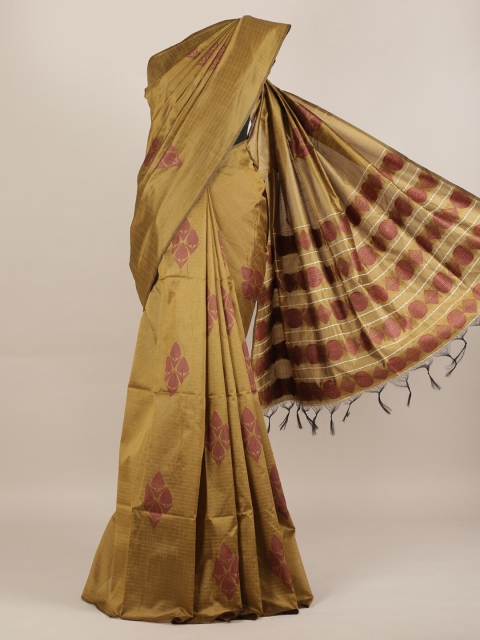 

Pothys Green & Red Jute Silk Woven Design Saree