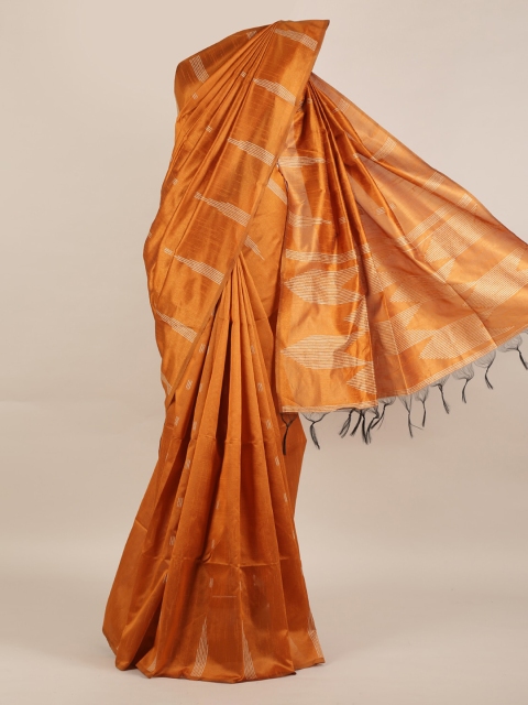 

Pothys Mustard Printed Jute Silk Saree