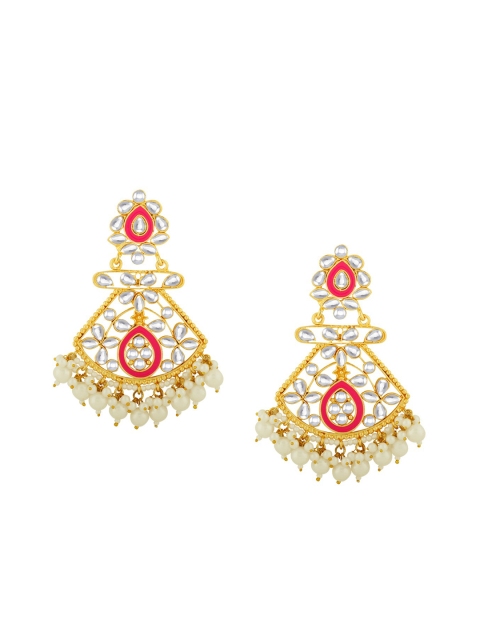 

Alamod Pink Gold Plated Handcrafted Contemporary Drop Earrings