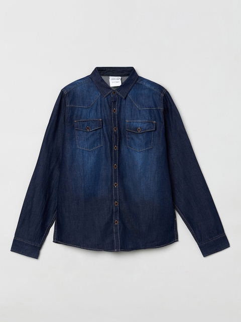 

max Boys Blue Regular Fit Faded Casual Shirt
