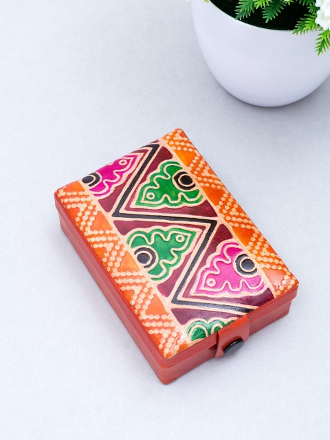

Golden Peacock Orange & Pink Hand Painted Jewellery Organiser