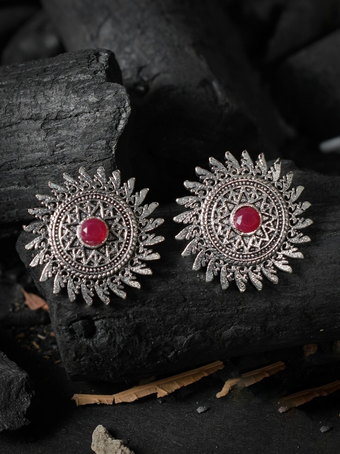 

Silvermerc Designs Pink Silver Plated Circular Studs