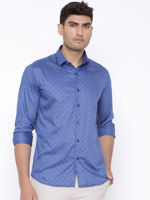 

Tistabene Men Blue & Grey Regular Fit Printed Casual Shirt