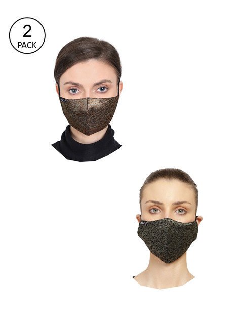 

Anekaant Unisex Pack Of 2 Printed 3-Layer Outdoor Face Masks, Brown