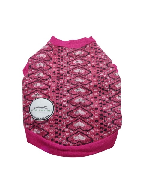 

PETS EMPIRE Pink Self Design Dog Sweater