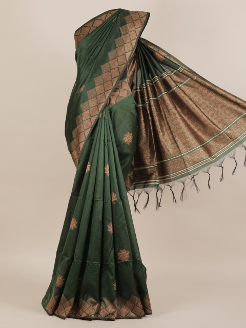 

Pothys Green Woven Design Jute Silk Saree