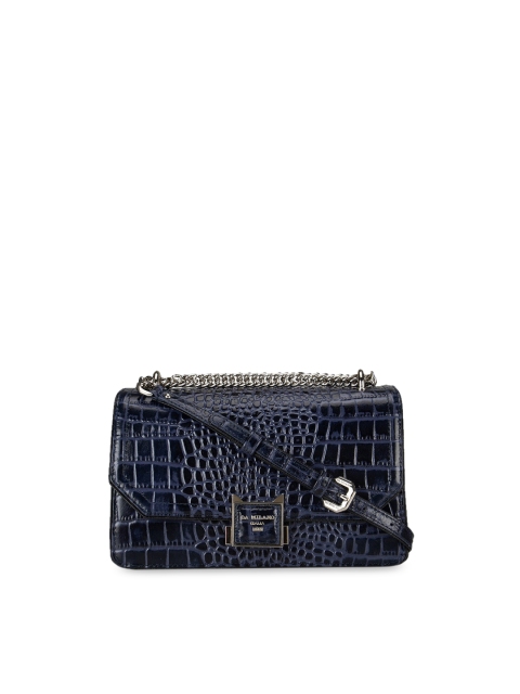 

Da Milano Navy Blue Textured Leather Sling Bag