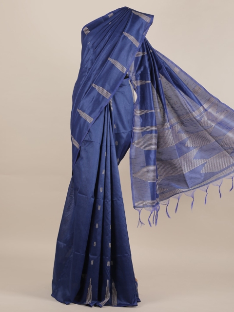 

Pothys Blue Woven Design Jute Silk Saree
