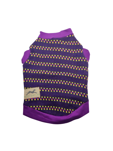 

PETS EMPIRE Purple Striped Dog Sweater
