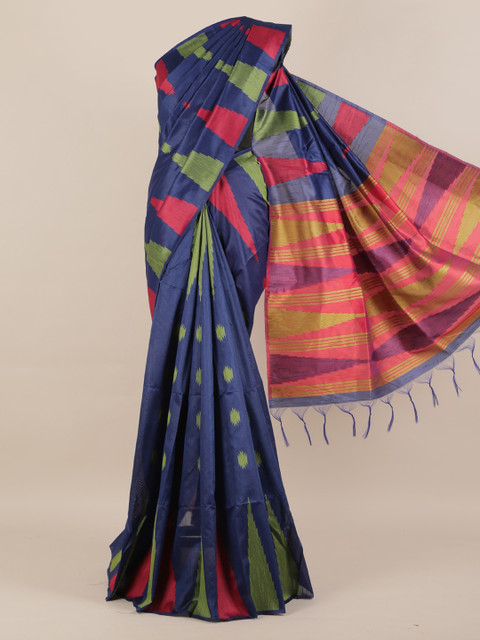 

Pothys Blue Woven Design Jute Silk Saree