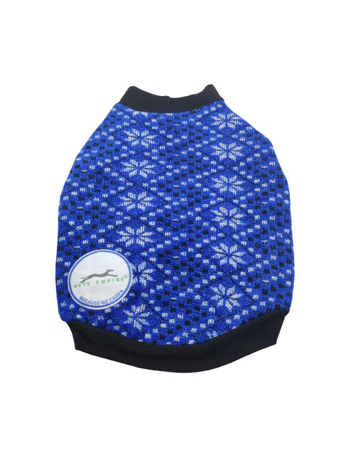 

PETS EMPIRE Blue & Black Self-Design Dog Sweater