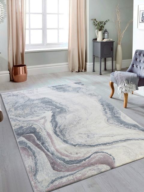 

OBSESSIONS Black & Grey Abstract Pattern Anti-Skid Contemporary Carpet