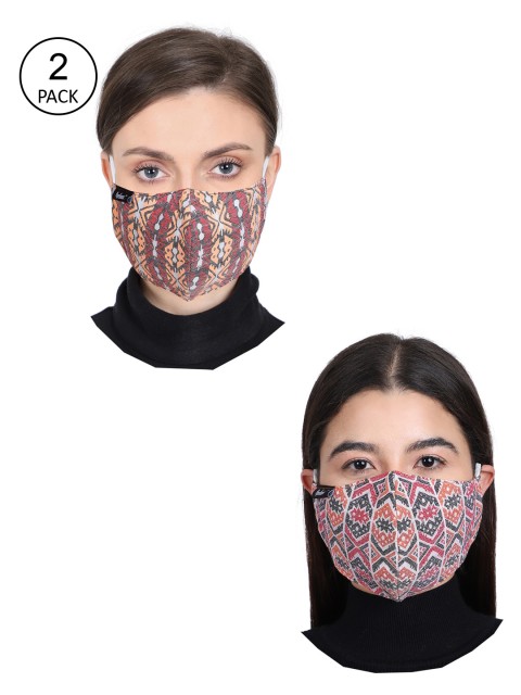 

Anekaant Unisex Pack Of 2 Printed 3-Layer Outdoor Face Masks, Multi