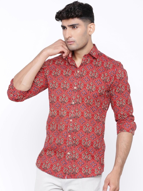 

Tistabene Men Red Regular Fit Printed Casual Shirt