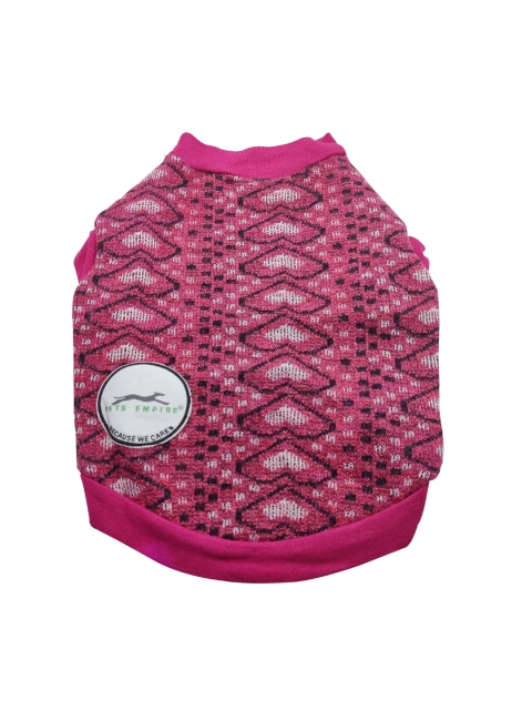 

PETS EMPIRE Pink Self-Design Woolen Dog Sweater