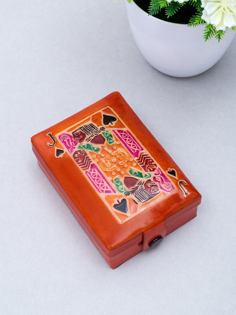 

Golden Peacock Orange & Pink Hand Painted Jewellery Organiser