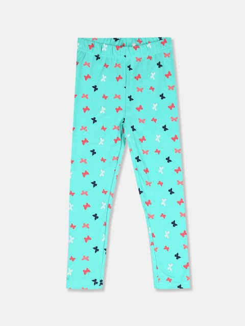 

Cherokee Girls Turquoise Blue & Red Printed Ankle-Length Leggings