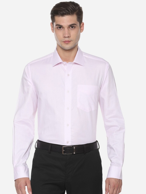 Van Heusen Men Pink Regular Fit Solid Cotton Formal Shirt