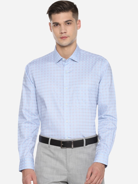 

Van Heusen Men Blue & Off-White Regular Fit Checked Casual Shirt