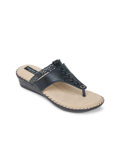 

LONDON STEPS Women Black Solid Sandals
