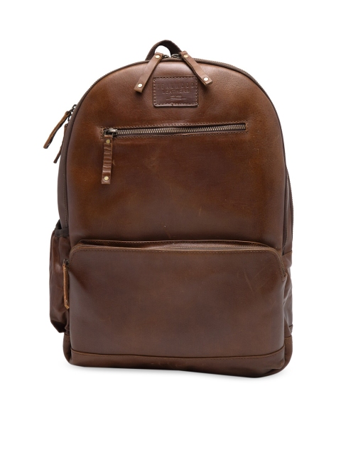

Teakwood Leathers Unisex Tan Brown Solid Leather Backpack