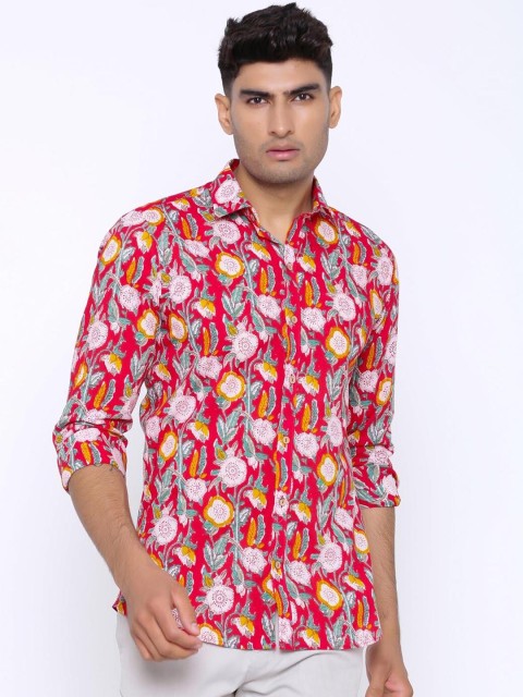 

Tistabene Men Red Regular Fit Printed Casual Shirt