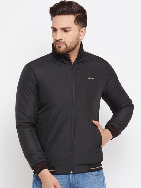 

Spirit Men Black Solid Windcheater Padded Jacket