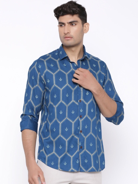 

Tistabene Men Blue Regular Fit Printed Casual Shirt