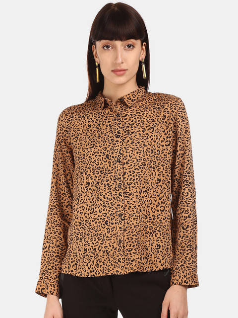 

Cherokee Women Brown Regular Fit Animal Printed Casual Shirt