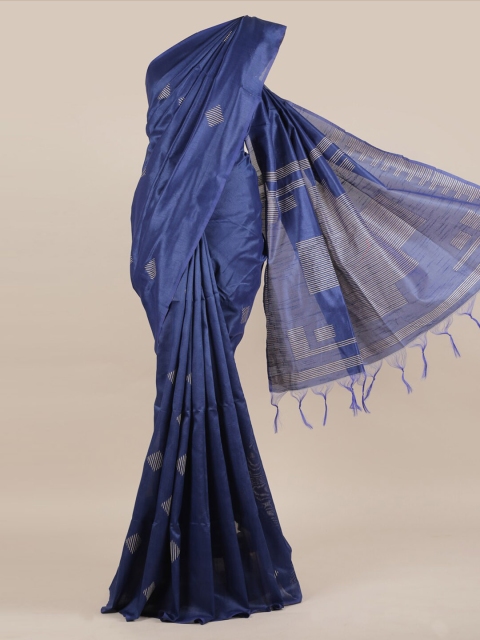 

Pothys Navy Blue Woven Design Jute Silk Saree