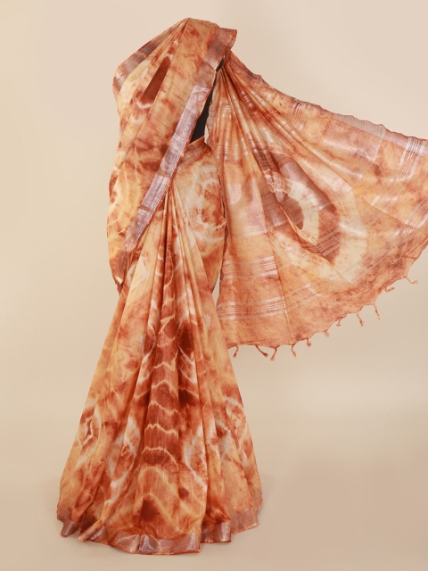 

Pothys Brown Dyed Linen Blend Saree