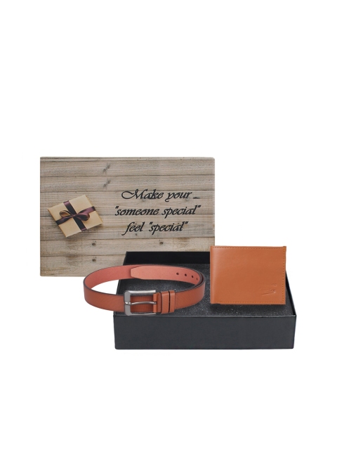 

LONDON FASHION hob Men Tan-Brown & Silver-Toned Accessory Gift Set