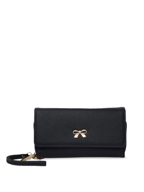 

Globus Women Black Solid Zip Around Wallet