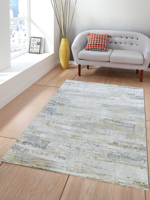 

OBSESSIONS Grey & Blue Abstract Anti-Skid Carpet
