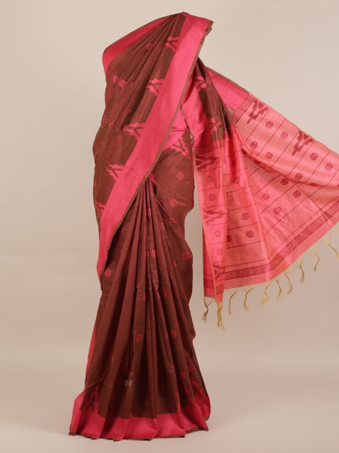 

Pothys Brown Woven Design Jute Silk Saree