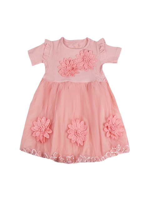 

DOROKIDS Girls Pink Self Design Fit and Flare Dress