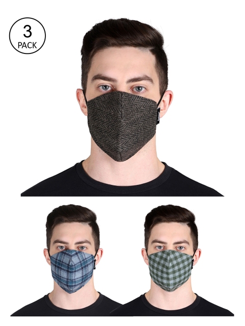 

Anekaant Unisex Pack Of 3 3-Ply Reusable Cloth Mask, Brown