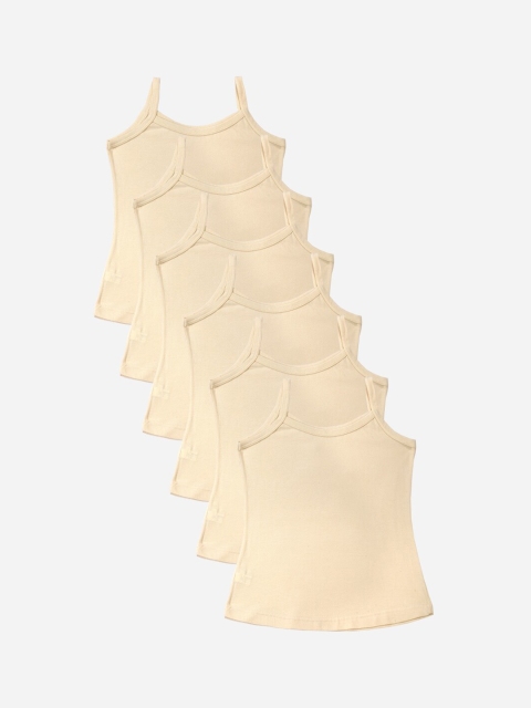 

Bodycare Kids Girls Pack Of 6 Beige Solid Camisoles