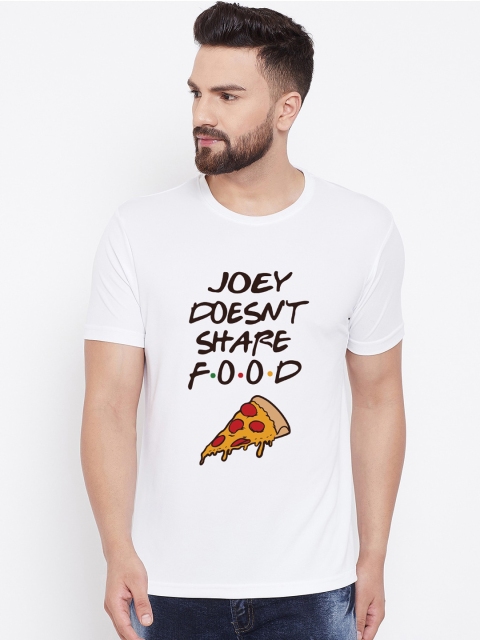 

wesquare Men White Printed Round Neck T-shirt