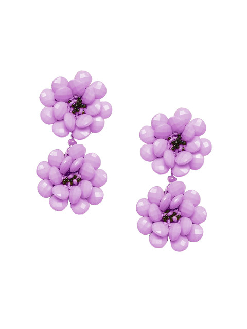 

Foxy Sperks Purple Floral Drop Earrings