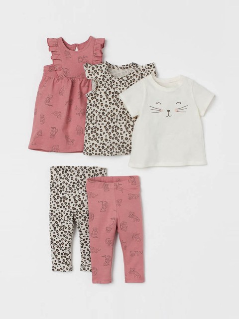 

H&M Girls 5-Piece Cotton Set, White