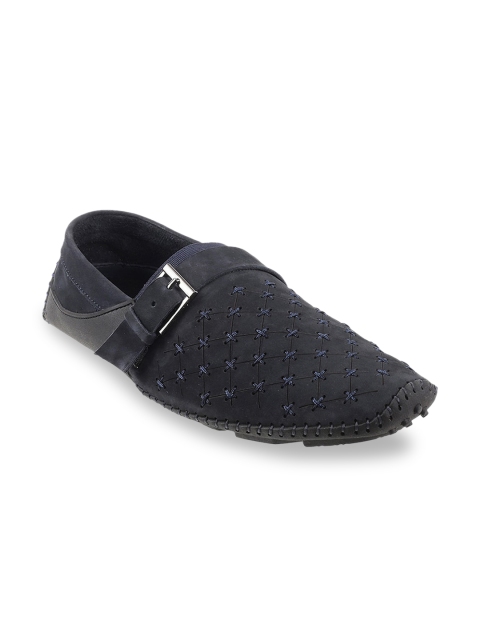 

Metro Men Navy Blue Suede Shoe-Style Sandals