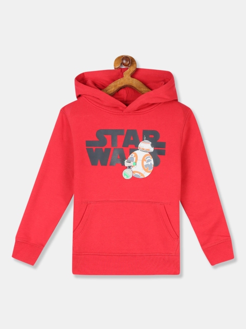 

GAP Boys Red Printed Hooded Sweatshirt