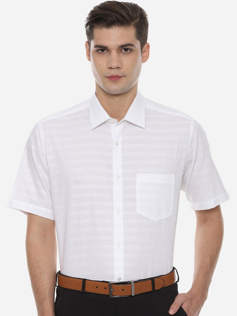 

Van Heusen Men White Regular Fit Striped Formal Shirt