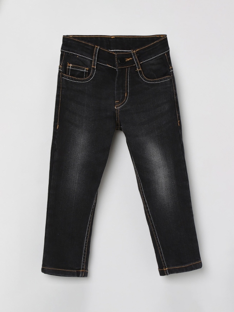 max Boys Black Slim Fit Mid-Rise Clean Look Jeans