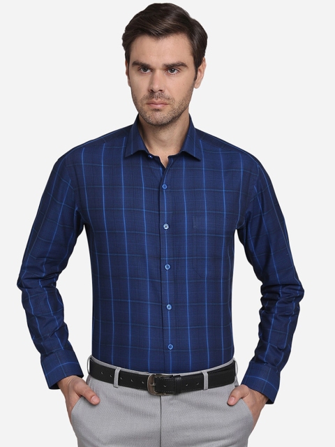 

JADE BLUE Men Blue Slim Fit Checked Casual Shirt