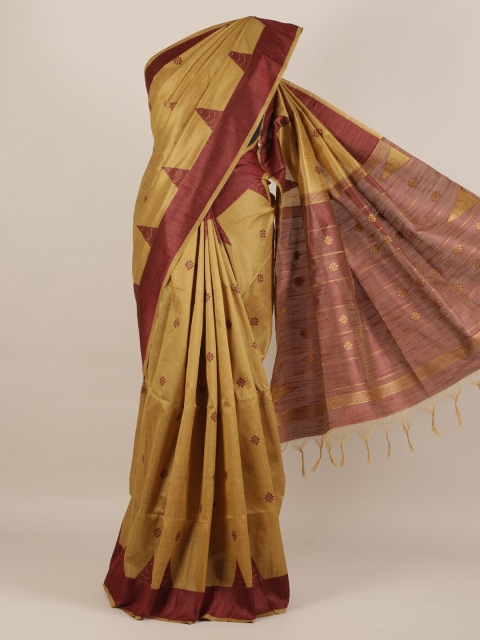 

Pothys Gold-Toned Woven Design Jute Silk Saree