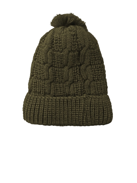 

Kosha Girls Olive Green Self Design Beanie